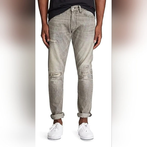 SOLD!!! Polo Ralph Lauren  Men’s Sullivan Slim Distressed Jeanns - Grey - 34×32 - Picture 1 of 12